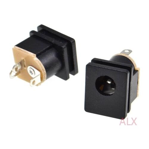 10PCS dc power jack socket connector dc015 5.5*2.1mm panel mount 5.5X2.1MM FEMALE DC-015