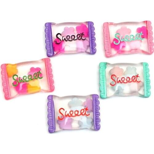 10Pcs Mixed Sweet Candy Resin Decoration Crafts Flatback Cabochon Embellishments For Scrapbooking Beads Diy Accessories