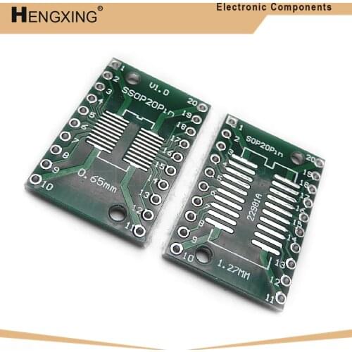 10piece SOP20 SSOP20 TSSOP20 to DIP20 Pinboard SMD To DIP Adapter 0.65mm/1.27mm to 2.54mm DIP Pin Pitch PCB Board Converter