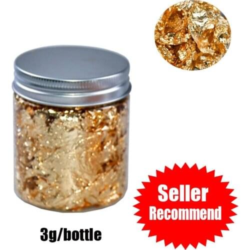 3g Gold Foil Jewelry Luxury Resin Decoration Papers Handicrafts Flake Siver Leaf Nail Beauty Gilding DIY Art Craft Paper