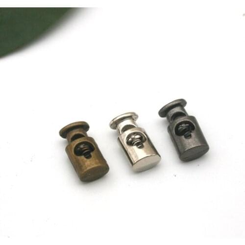 45pcs/lot small oval metal alloy stoppers toggle cord locks Drawstring lock with 4mm hole free shipping STP-003