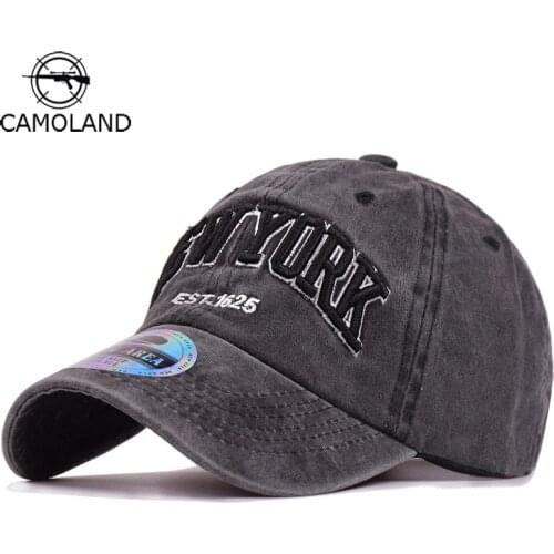 Brand New Baseball Cap Washed 100% Cotton Mens Womens Snapback Cap Vintage Summer Outdoor Sports Caps New York Embroidery Letter