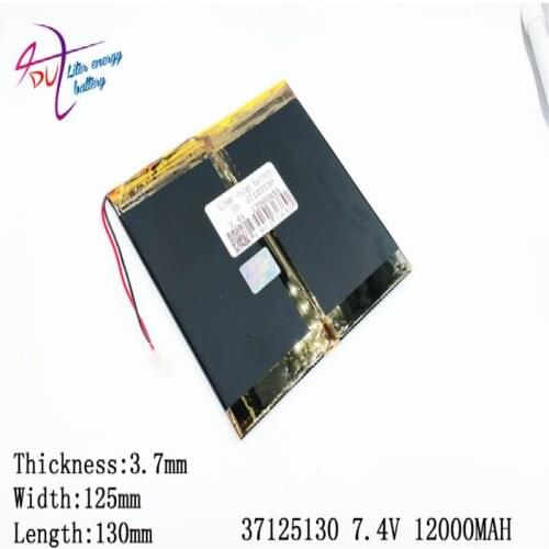 Tablet battery 7.4V 12000mAh 37125130 Universal Li-ion for tablet pc 9 inch 10 11 Mp3 MP4 GPS mobile bluetooth