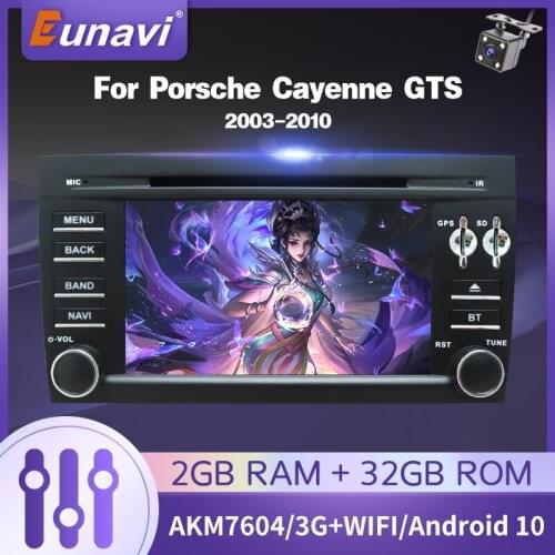 Eunavi Android 10.0 Car Radio Multimedia Player GPS Navigation For Porsche Cayenne GTS 2003-2010 2 din Android Auto DVD DSP