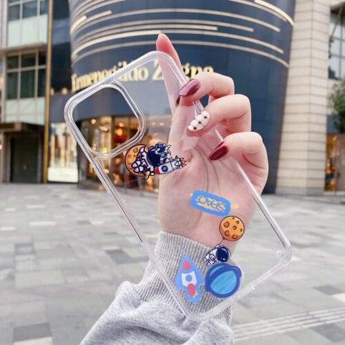 Korean Style Float Flower Phone Case For iPhone 12 11 Pro Max XR XS Max 7 8 Plus SE 2020 Dynamic Letter Transparent Back Cover