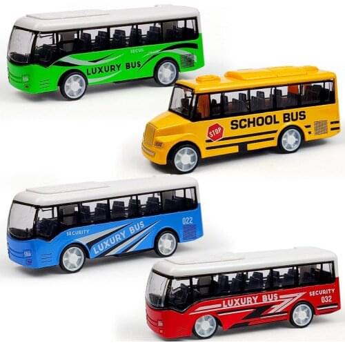 Kid Mini Simulation Pull Back Alloy Car School Luxury Bus Model Collectible Toy Desk Decor Gift