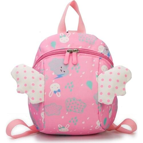 2021 Cartoon childrens backpack in kindergarten cute wing kids backpack small Child girl backpack Korean school girl backpack