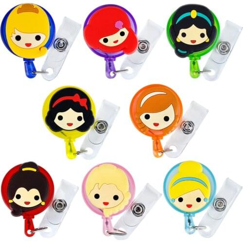 Disney Retractable Badge Holder Cartoon ID Name Card Lanyard Key Chain Nurse Chest Card Holder Creative Mobile Phone Lanyard