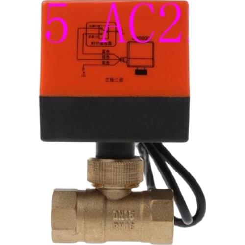 Electric Motorized Brass Ball Valve DN15 AC 220V 2 Way