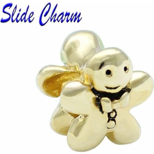 European fine cute little snowman charm beads suitable for Pandora bracelet jewelry handmade Christmas gifts