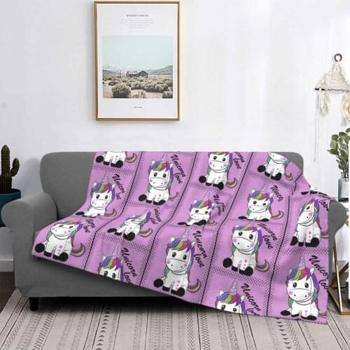 Unicorn Love Blanket Fleece Textile Decor Rainbow Cute Lightweight Thin Throw Blankets for Bed Travel Plush Thin Quilt