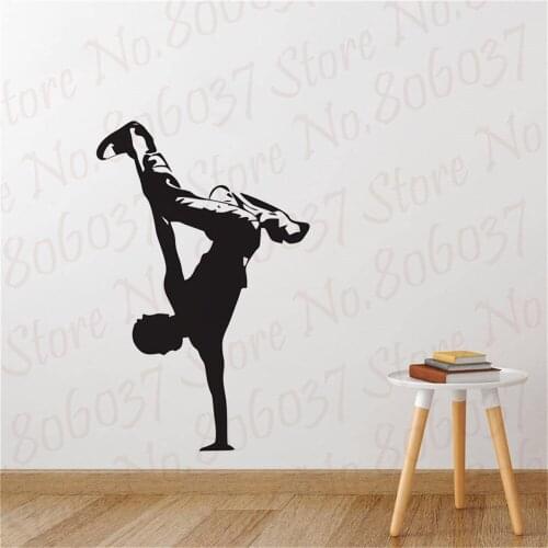 Hip Hop Dance Urban Dancer Vinyl Wall Decal Stickers Home Decor Living Room Art Mural Wallpaper PW529