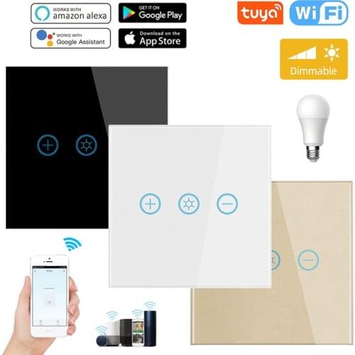 Pssrise EU /UK Adjustable Light Brightness Tuya Alaxa Voice Intelligent Switch Smart Home 1/2/3/4gang