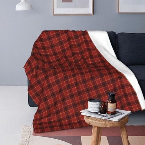 Plaid Red Christmas Blanket Velvet Spring/Autumn Retro Multi-function Ultra-Soft Throw Blankets for Bedding Office Rug Piece
