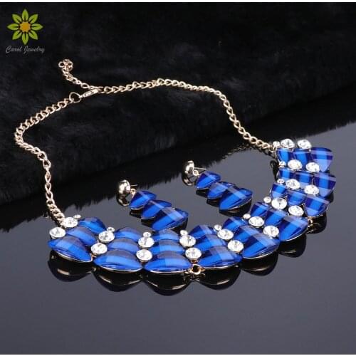 2020 Fashion Women Wedding Necklaces Sets Vintage Colar Rhinestone Crystal Choker Necklaces & Pendants Ethnic Maxi Jewelry Sets