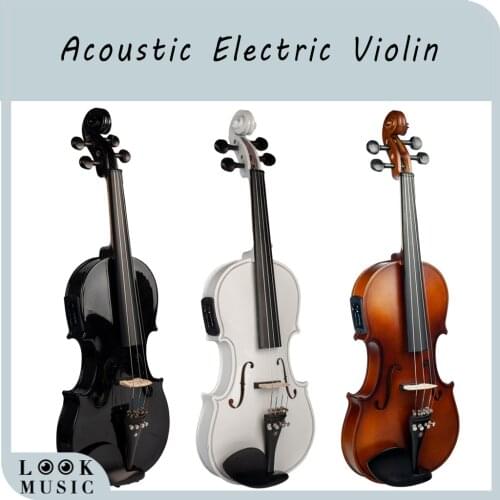 NAOMI 4/4 Acoustic Electric Violin Set Full Size Fiddle for Students Kids Adults with Hard Case Shoulder Rest Rosin Bow Strings