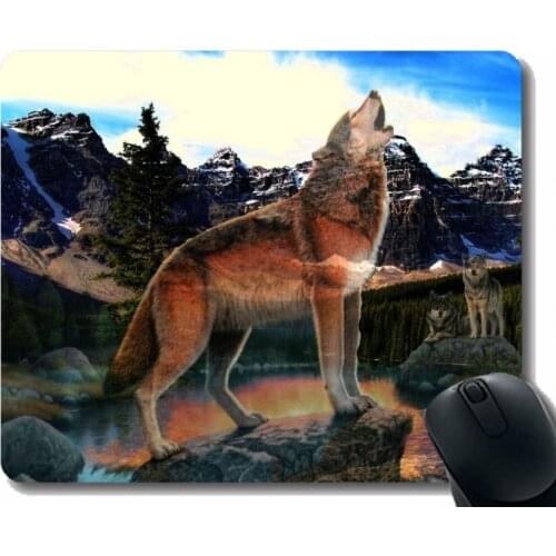 Mouse Pad Non-Skid Natural Rubber Rectangle Mouse Pads,Animal wolf decal Rubber Large Mouse pad Mat