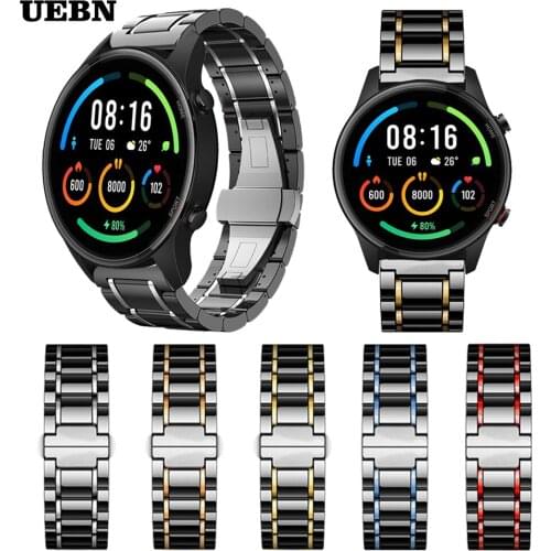 UEBN Luxury Ceramic butterfly buckle strap for Xiaomi Mi Watch Color Band Bracelet for Mi Watch sports edition Watchbands