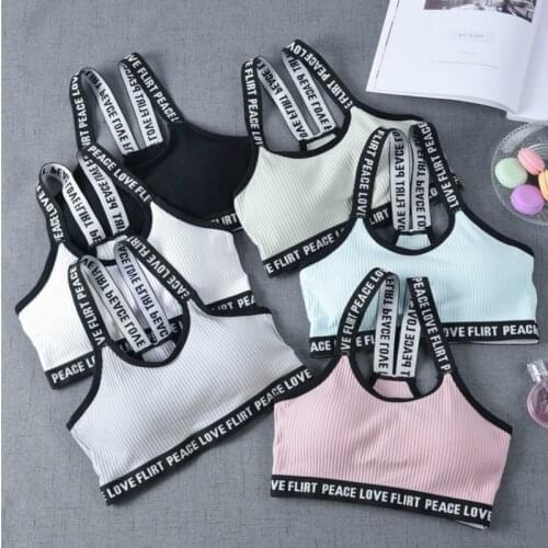 Letter Sports Bra Top Push Up Fitness Running Yoga Bra Underwear Cotton Sport Tops For Women Gym Wear Solid Women Sportswear