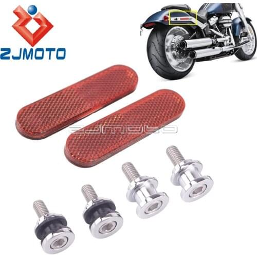 Steel Motorcycle Docking Hardware Kit Rear Seat Bolt Screw with Red Reflector For Harley '18-later FLFB FLFBS FXBR FXBRS models