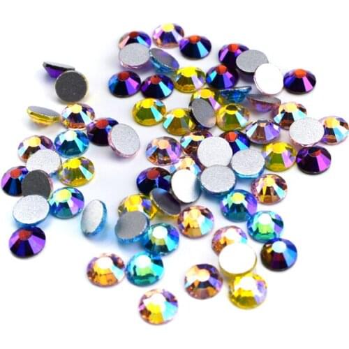 All size Non Hotfix Rhinestone All Color AB Crystal With Glue On Flatback strass Glass Rhinestone ab for Wedding dress