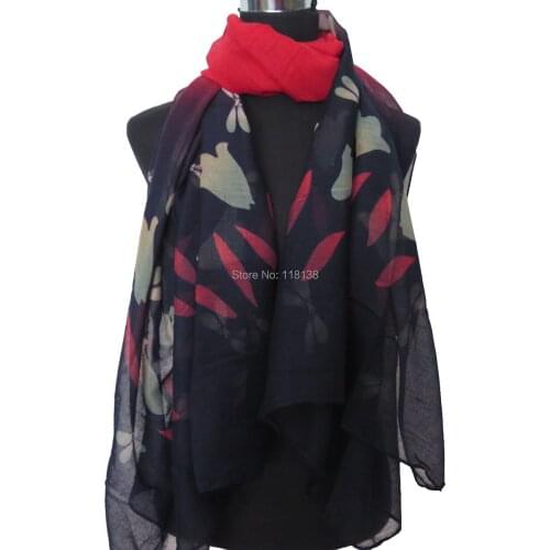 Dragonfly Floral Womens Scarf Shawl Hijab, Free Shipping
