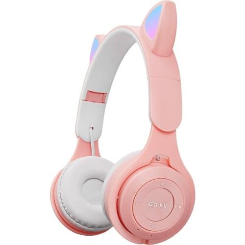 Luminous Cat Ear Headset Bluetooth Headset New Binaural Gaming Headset Bass Wireless Bluetooth Headset Cute Cat Ear Headset