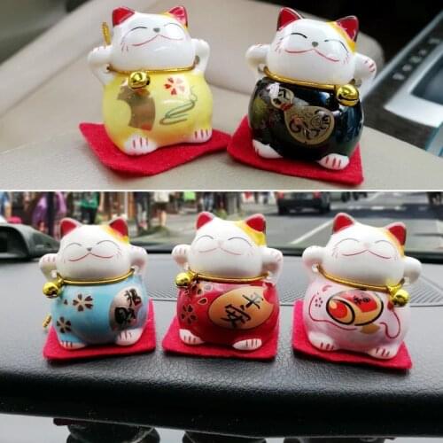 Chinese Lucky Cat Car Decoration Decoration Personality Creative Cute Ceramic Material Crafts Home Decoration