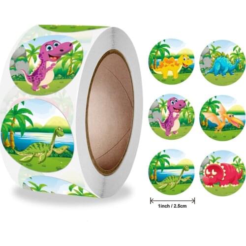50-500pcs Round Animals Cartoon Sticker Encourage Sealing Label School Teacher Reward Sticker Kids Classic Toy Sticker Labels