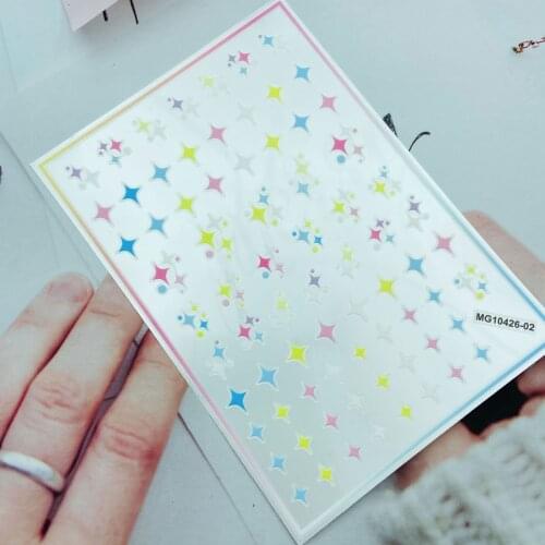 High Quality Fashion Japanese Style Nail Stickers Back Glue Adhesive Shinning Stars Dry Nail Decals Nail Art Manicure Women Girl