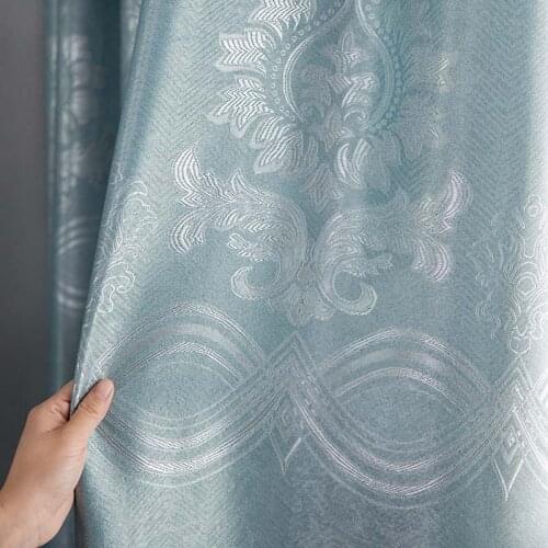 European Blackout Curtains for Living Room Bedroom Jacquard Blind Drapes Window Panel Fabric Curtain for Bedroom Shading 90