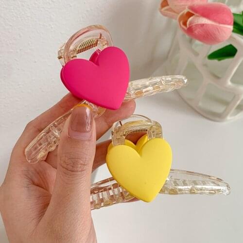 New Women Cute Heart Plastic Hair Claws Sweet Back Hair Hold Hair Decorate Clips Hairpins Headband Fashion Hair Accessories