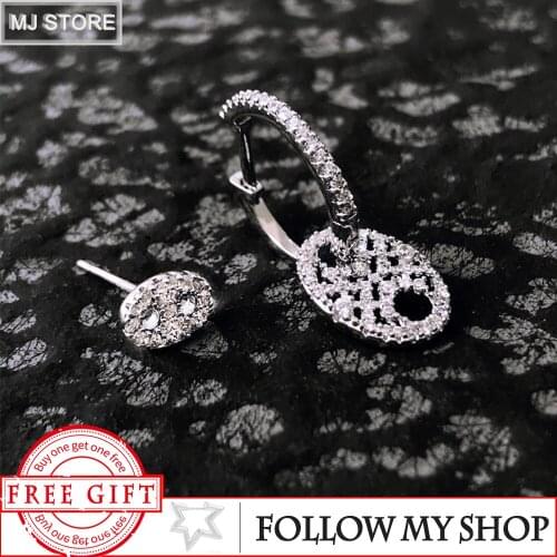 The New S925 Sterling Silver Earrings ESailor Ring Piece Pig Nose Ear Stud Zircon Luxury Brand Monaco Jewelry For Women Gifts