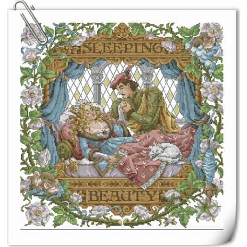 Gold Collection Counted Cross Stitch Kit Sleeping Beauty Princess and Prince King janlynn