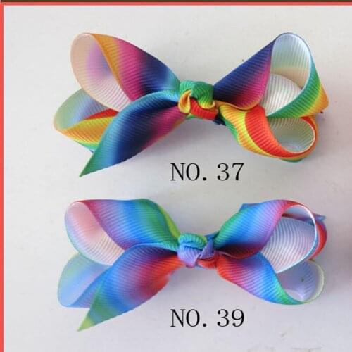 100 BLESSING Good Girl Boutique 2.5" Rainbow ABC Hair Bows Clip Accessories