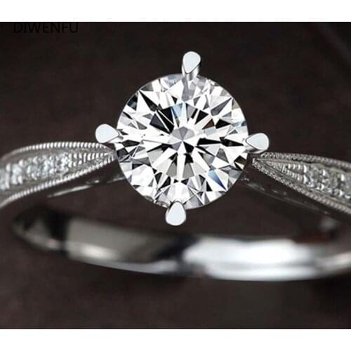 2021 Jewlery 14K White Gold Diamond Rings for Women Wedding Bands for Couples Fashion Office Silver Fine Jewelry Luxury Gift