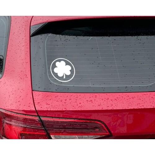 BK Home Clover Design White Car Sticker-1