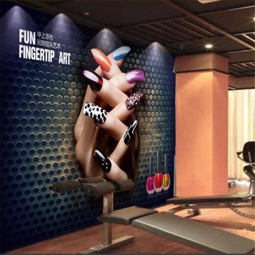 Milofi customized large wallpaper mural 3D stereo wall steel plate effect hand nail tooling background wall