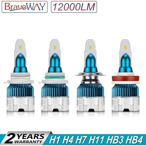 BraveWay 2020 New Arrival Mini Size 50W 6000LM Car Headlight H7 LED Bulbs H1 H4 H8 H9 9005 9006 HB4 HB3 LED H11 Ice Lamp Auto