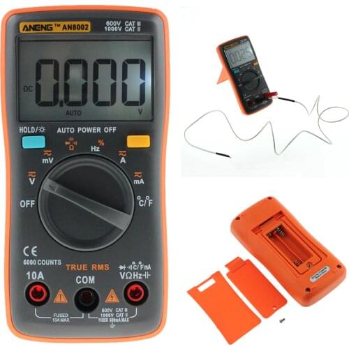 ANENG AN8002 Digital Multimeter 6000 Counts Backlight AC/DC Ammeter Voltmeter Ohm Portable Current Tester Multi Meter