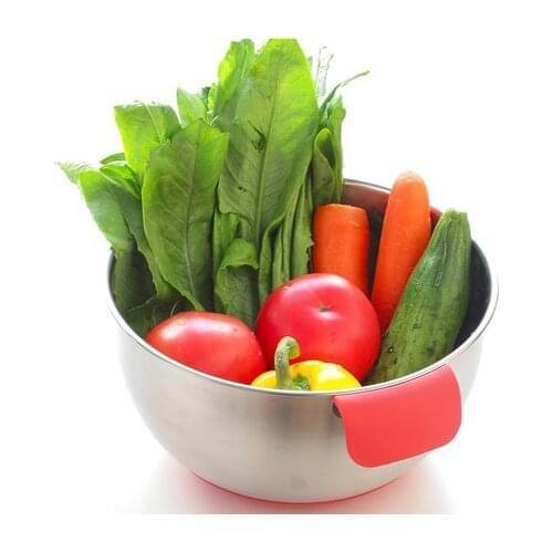 Baking Tools Deepening Thickened 304 Stainless Steel with Scaled Egg Bowl Bottom Non-slip Silicone Handle