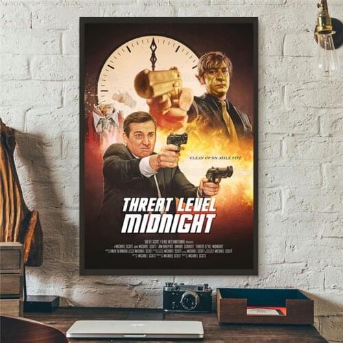Threat Level Midnight Poster Office Favorite TV Show Canvas Painting Michael Scott Prison Mike Wall Mural Art Deco