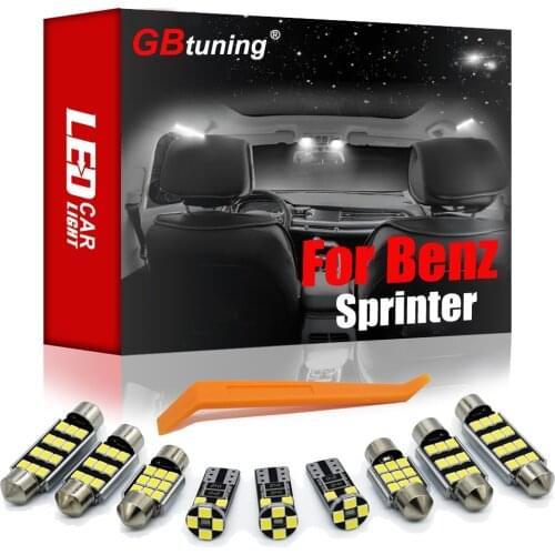 GBtuning No Error LED Interior Light Kit 12PCS For Mercedes Benz For Sprinter 906 W906 2006-2013 Car Indoor Lamp Accessories