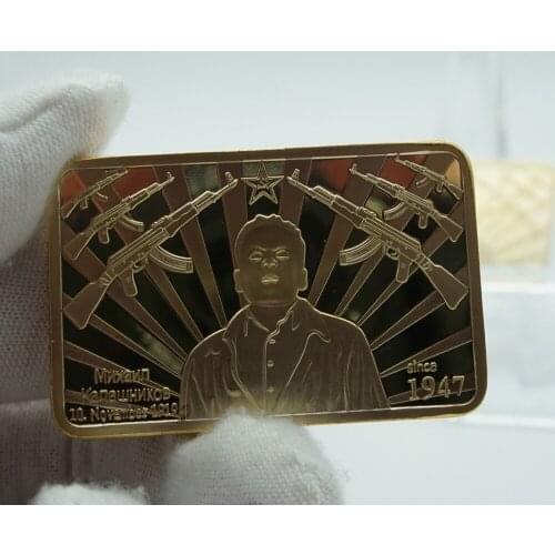 5pcs/lot 1 oz CCCP Russian Gold Bars Challenge Gold Plated Coin Replica with Plastic Case for Souvenir