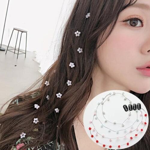 Korean fashion invisible flower braided hairdresser lady hairpin temperament tassel hair accessories