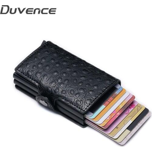 2019 RFID Credit Card Holder Men And Women Metal Card Wallet Vintage Double Aluminum Box PU Leather Wallets for ID Credit Card