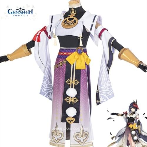 Anime Genshin Impact Kujou Sara Cos Costume Thor Raiden General Cosplay Suit Yu Sister Girl Is Made Of Cotton With Variou Styles