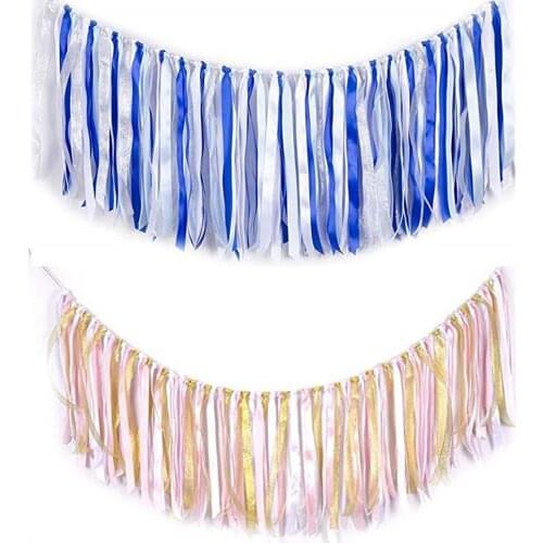 Ribbon Tassel Garland Ribbon Hanging Decoration Baby Shower Weddings Birthday Anniversary Graduation Party Decoration Bride