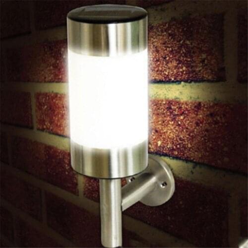 Solar Wall Lamp LED Stainless Steel Light for Outdoors Villa Courtyard Corridors Garden