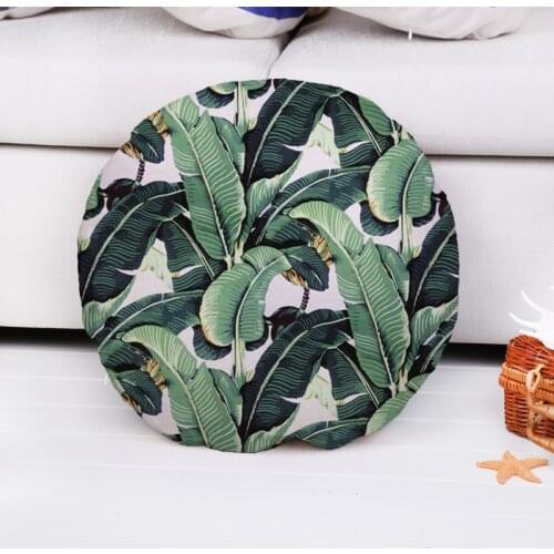 Fashion High Quality Cotton Linen Tropical Plant Bird Circular Decorative Throw Pillow Case Cushion Cover Sofa Home Decor